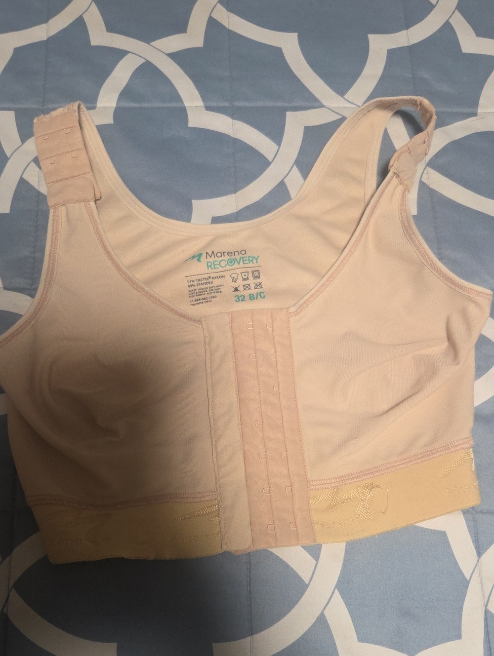 Marena Recovery Front-Closure Post-Op Bra in Light Pink